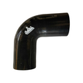 AMR 2.5in - 2.5in 90 Degree Silicone Coupler Long Legs - Black